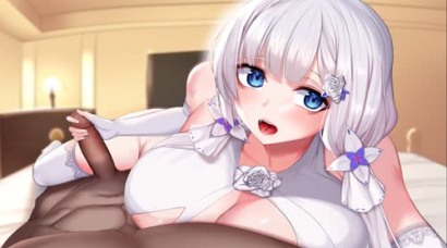 Silver Haired Babe pleases a man