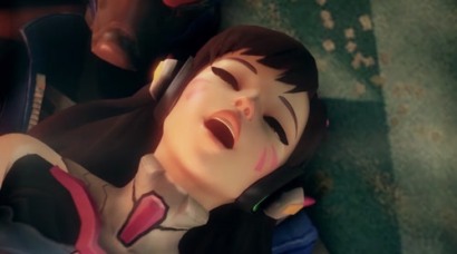 D.VA gets filled pussy and ass
